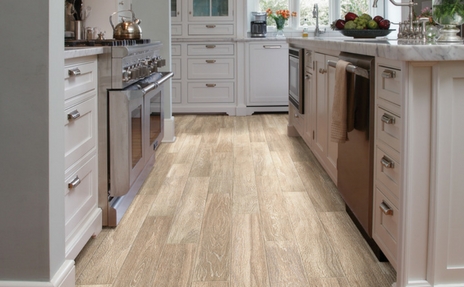 Wood look tile flooring